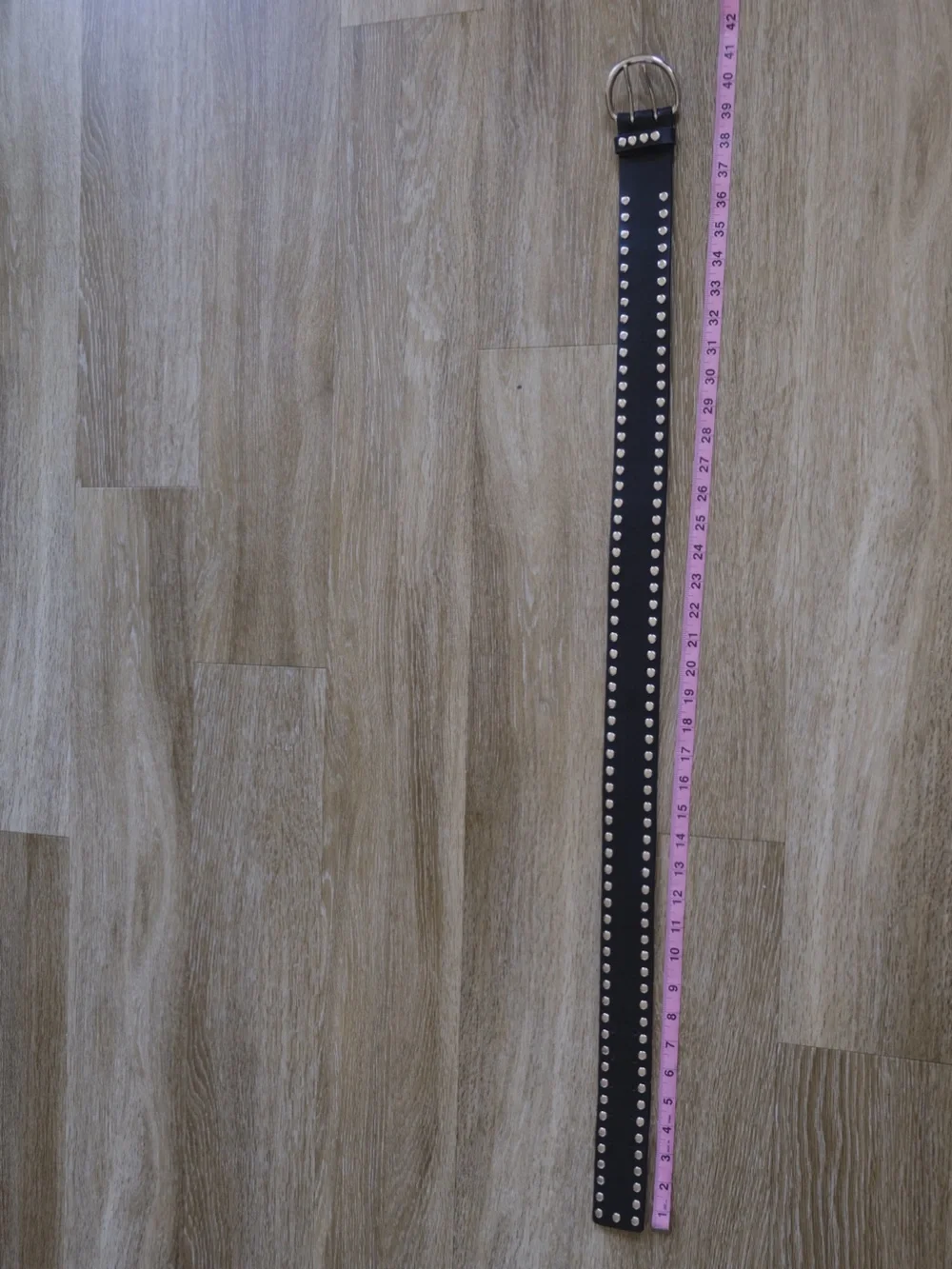 genuine leather black studded belt